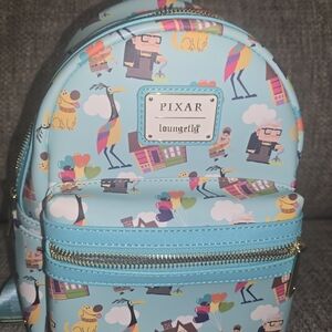 Loungefly Pixar Kids Backpack - Sky Blue with Multicolor Design